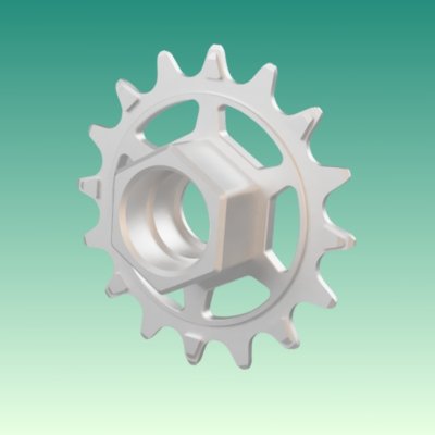 Render of custom designed narrow-wide sprocket